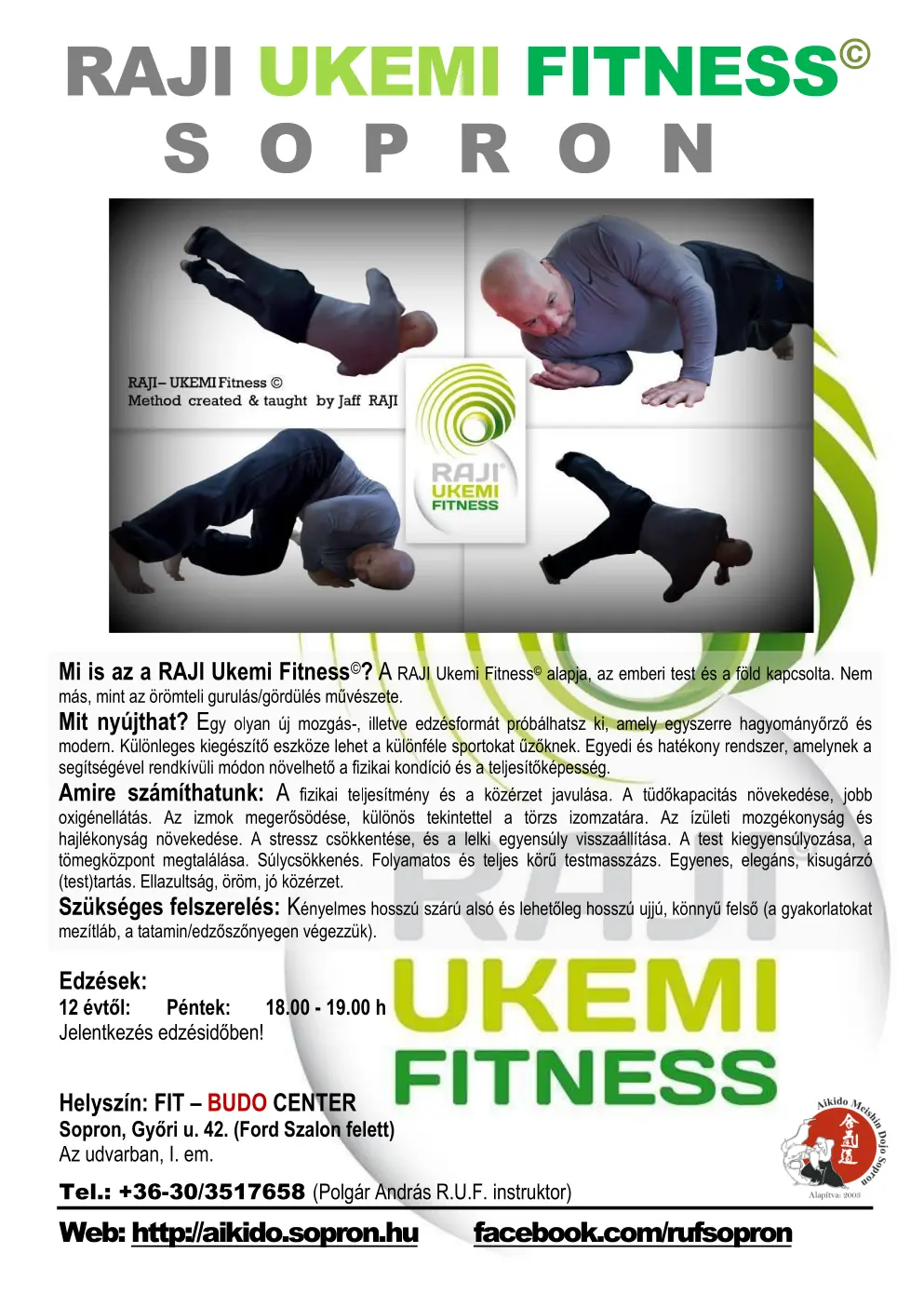 RAJI Ukemi Fitness Sopron 2026 plakát