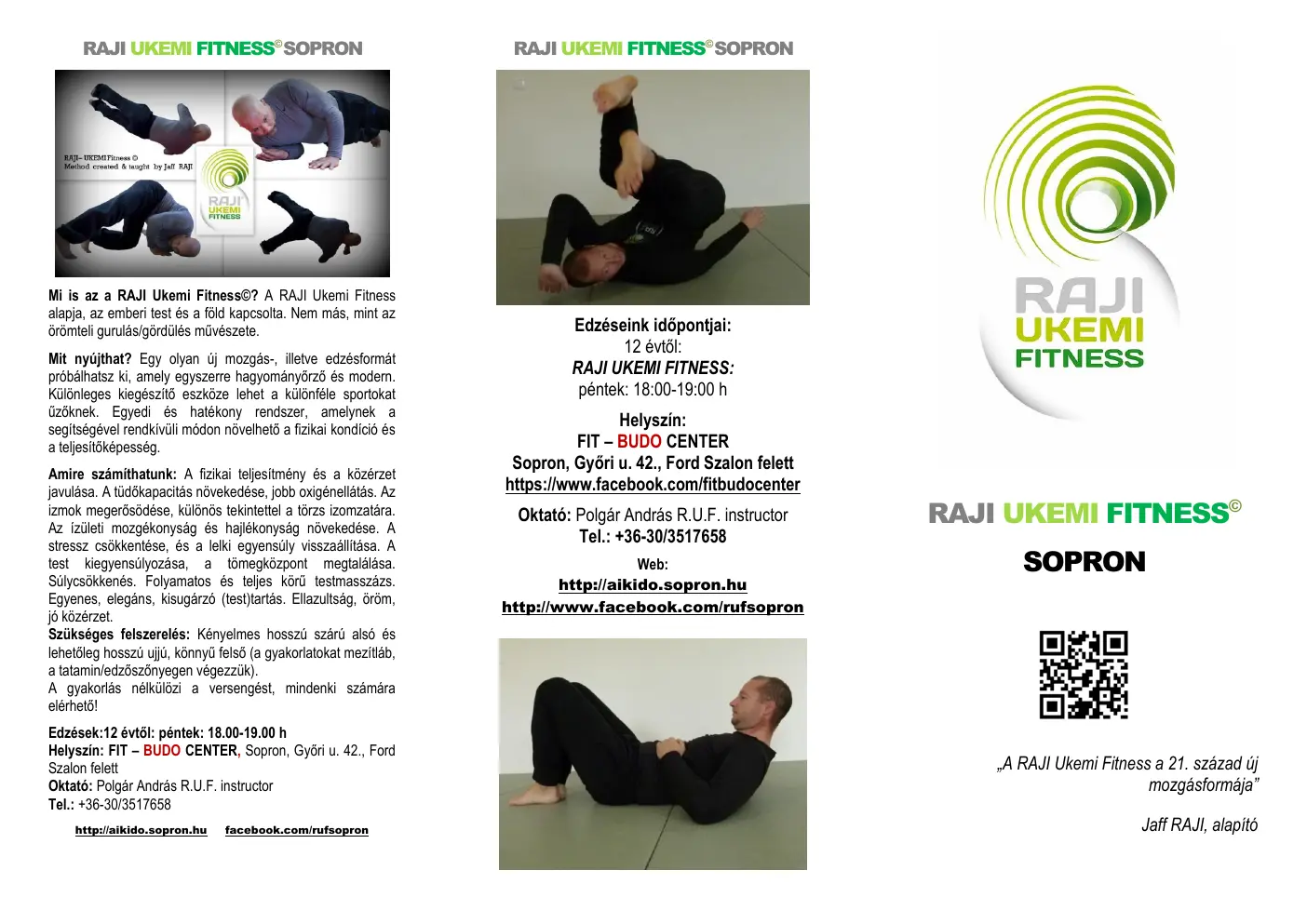 RAJI Ukemi Fitness szórólap – első oldal
