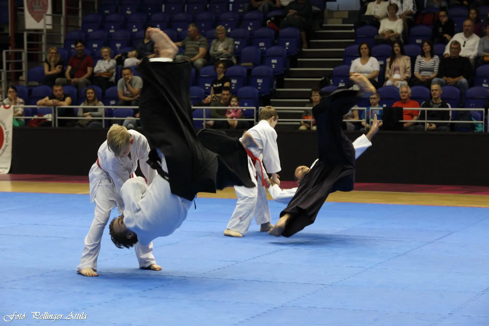 Gyermekek és felnőttek közös aikido bemutatója